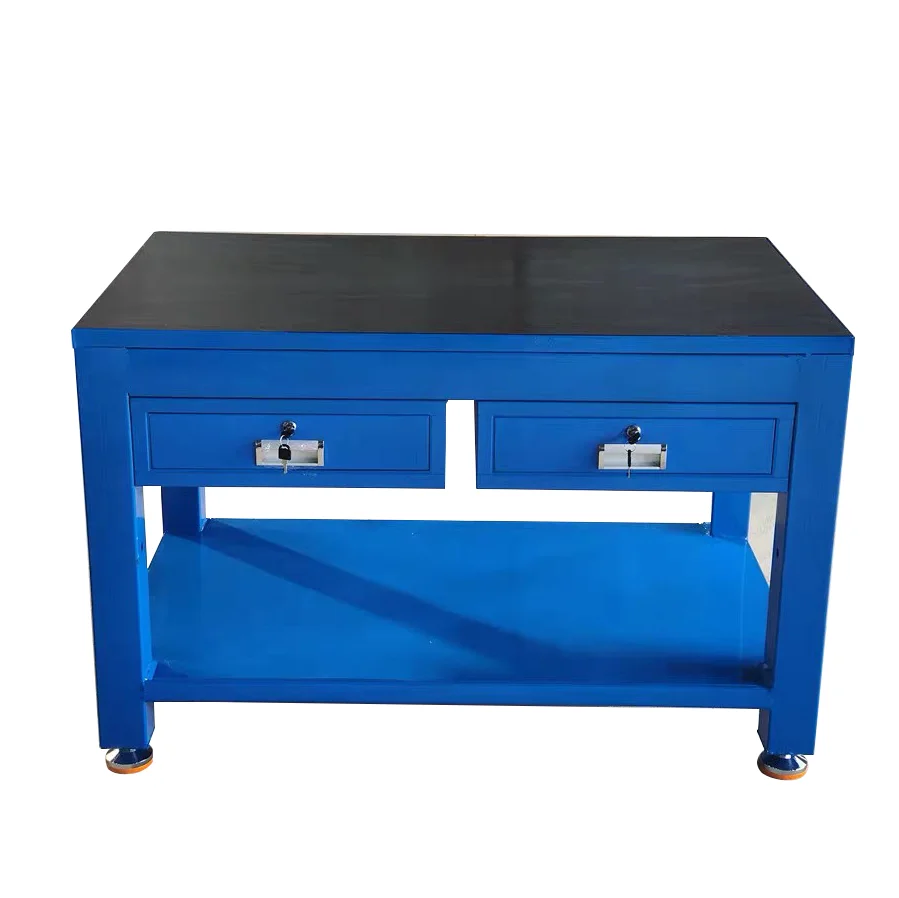 ورشة عمل مقعد ثقيل صناعي لوح فولاذي ثقيل طاولة عمل من الفولاذ المقاوم للصدأ