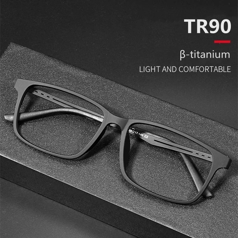 Ultraleichte, modische TR90-Lesebrille für Damen, quadratisch, flexibel, verschreibungspflichtige Herren-Brillengestelle – Detail 2