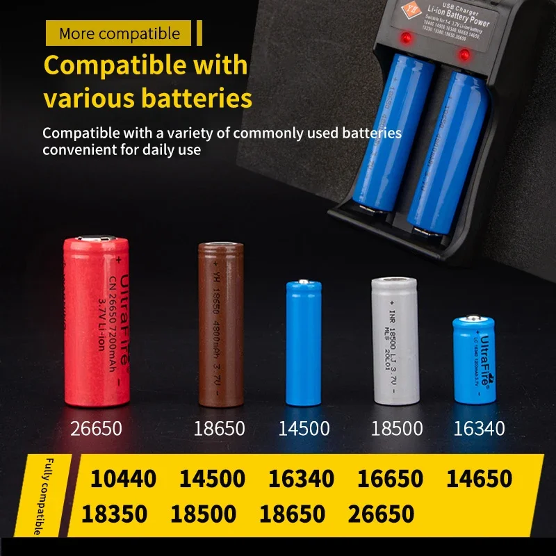18650 Battery Charger 1-4 Slots Dual 18650 Charging 3.7V Rechargeable Lithium Battery USB Charger For 16340 14500 18650 26650