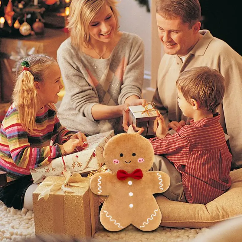 Jouet en peluche bonhomme en pain d'épice pour la décoration de la maison, biscuit au beurre confortable, oreiller mignon, cadeau de Noël, nouvel an