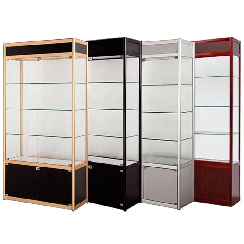 Customized-Aluminium Glass Shop Display Cabinet Lockable Display Wooden Showcase Retail Shop