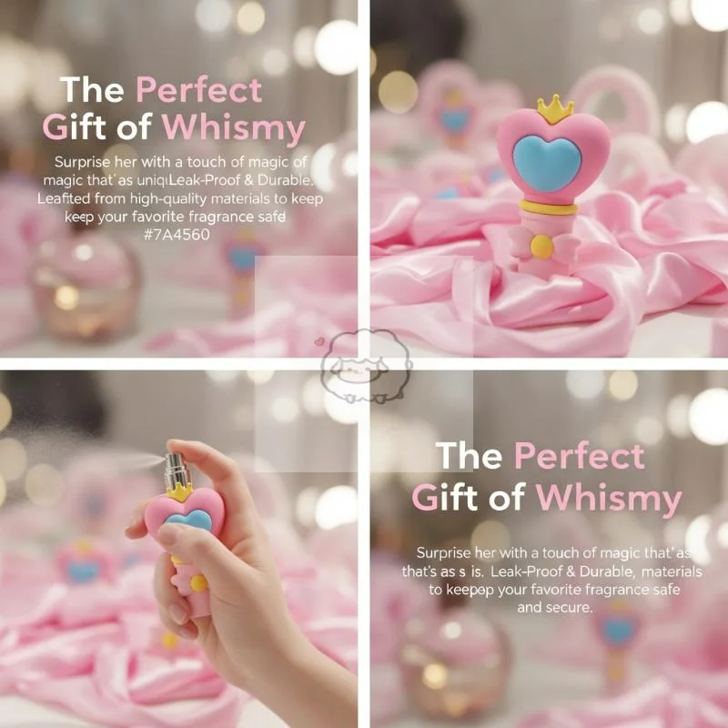 1Pcs 5ml Heart Shaped Magic Wand Atomizer Portable Spray Bottle Mini Makeup Water Spray Travel Essential Cute Sub-bottling