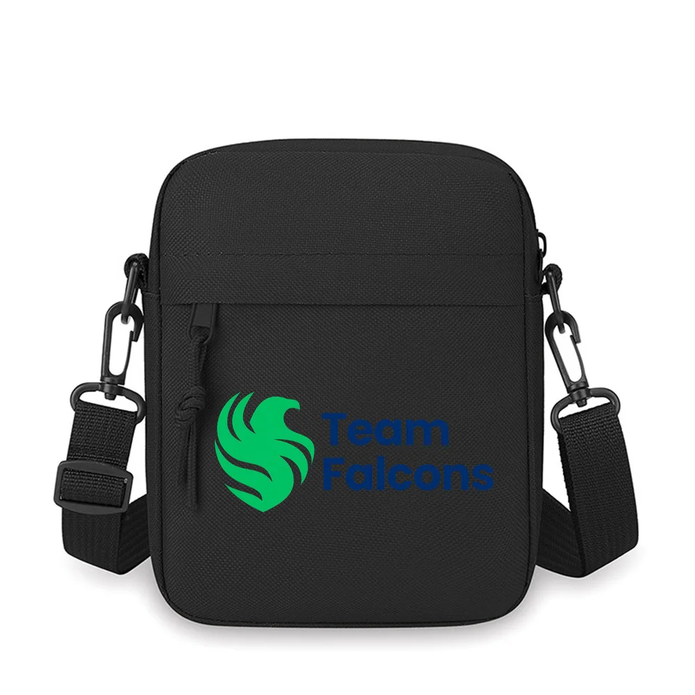 Green bird ,blue words Men Crossbody Bag Single Shoulder Women Cartoon Anime Film Printing Design Unisex