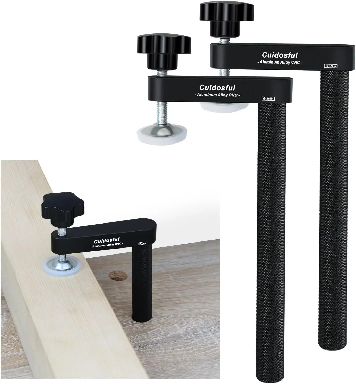 

Набор из 2 зажимов для верстака 3/4 дюйма, с защитой от скручивания, для деревообработки, подходят для верстаков 19 мм, идеально подходят для мастеров и любителей DIY