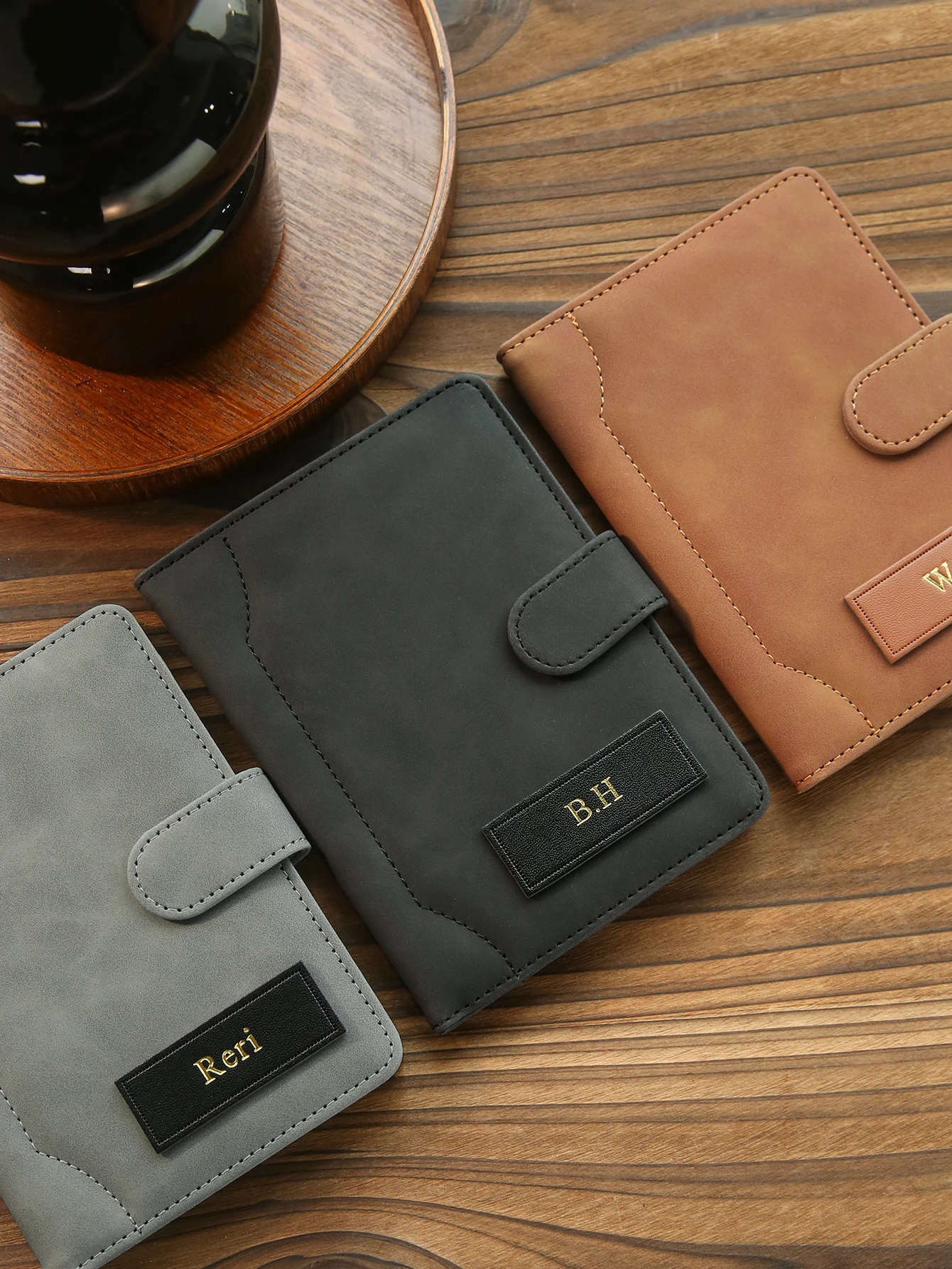 Personalized Name Passport Holder Custom Suede Matte Texture Faux Leather Passport Bag Handmade Travel Accessories Custom Gift