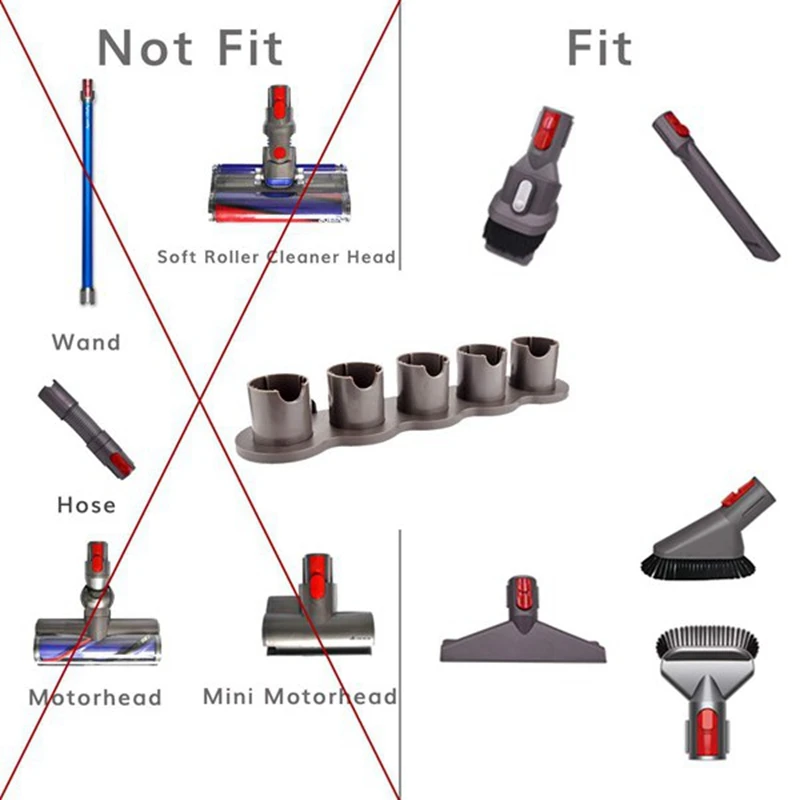 Kit alat aksesori 4 Pak, untuk Dyson V7 V8 V10 V11, suku cadang lepas cepat untuk pembersih rumah dan mobil