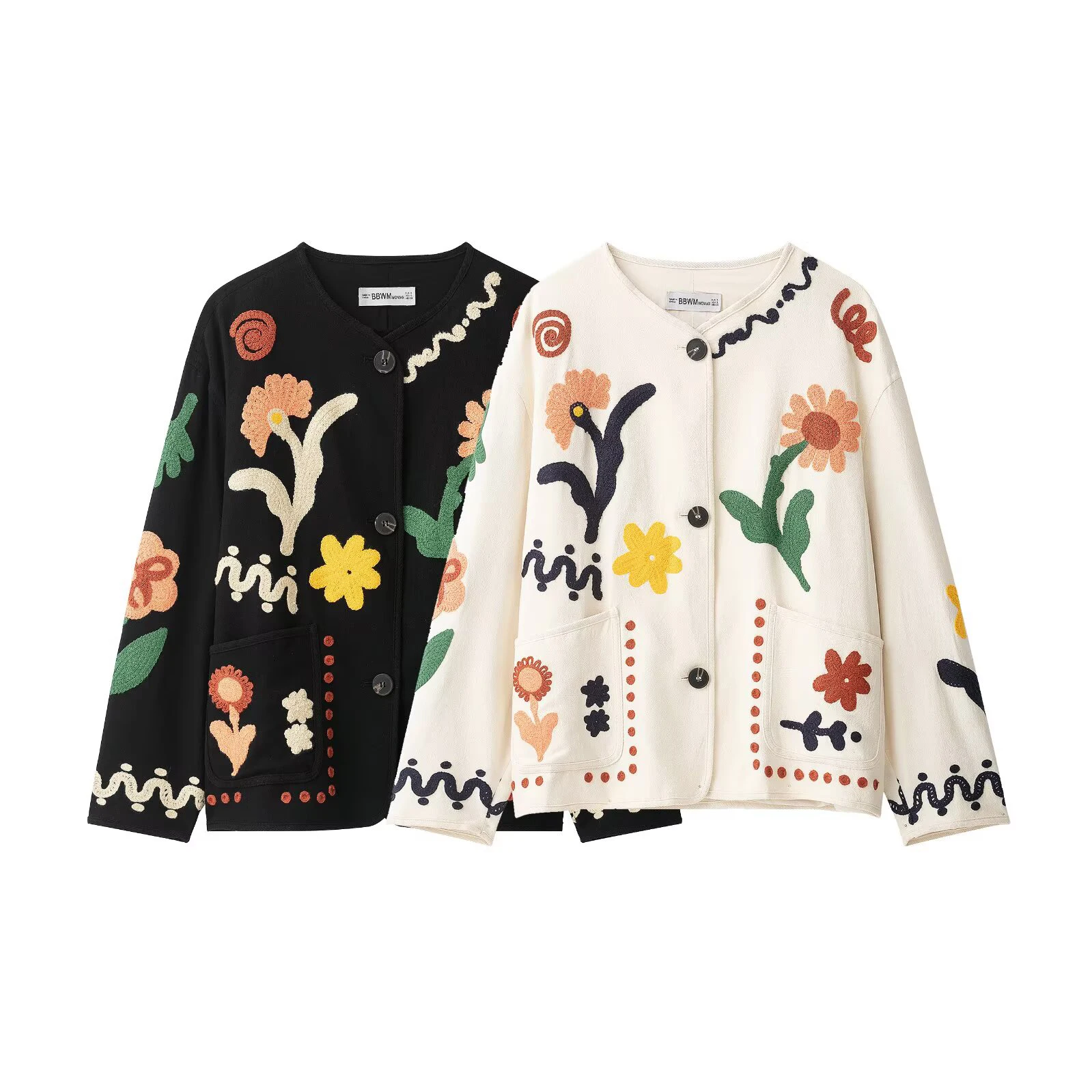 European and American style women's clothing new 2026 fashionable versatile flower embroidered jacket jacket