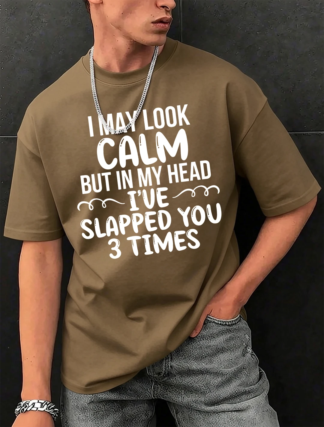 Slapped You 3 Times In My Head Print Herren-T-Shirts aus Baumwolle, Hip-Hop-T-Shirts, O-Ausschnitt, Sommerkleidung, lässig, trendig, All-Match-Kurzarm – Detail 21
