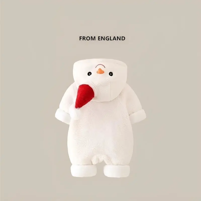 2025 Autumn and Winter New Baby Thickened Jumpsuit Baby Christmas Clothes Super Cute Plush Outing Winter Rompers