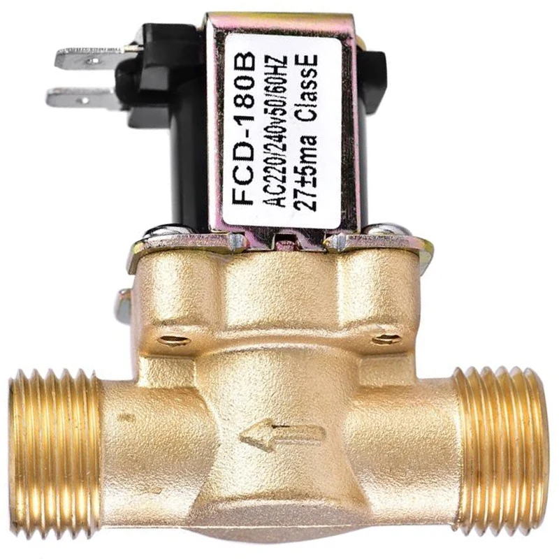 

AC220V Electric Solenoid Magnetic Valve Normally Closed Brass Valves for Water Control 1/2Inch