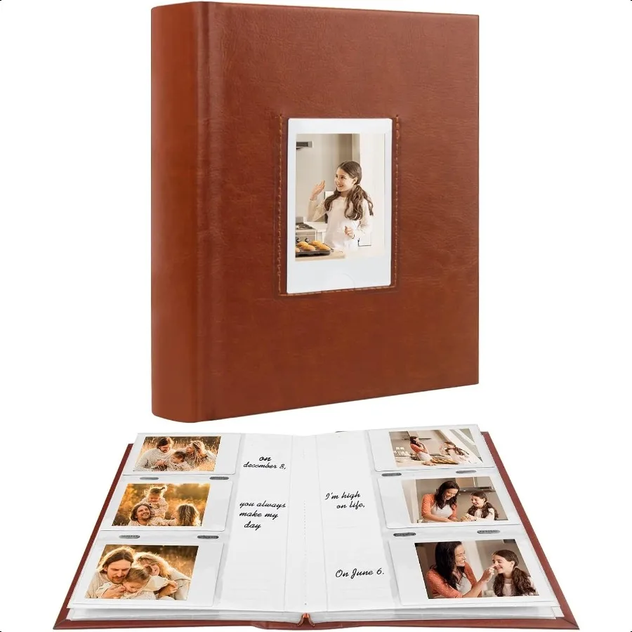 

Photo Album for film Instax Mini Camera 180 Pockets Photo Album with Writing Space for Polaroid Leather Cover 2x3 Photo for Ins