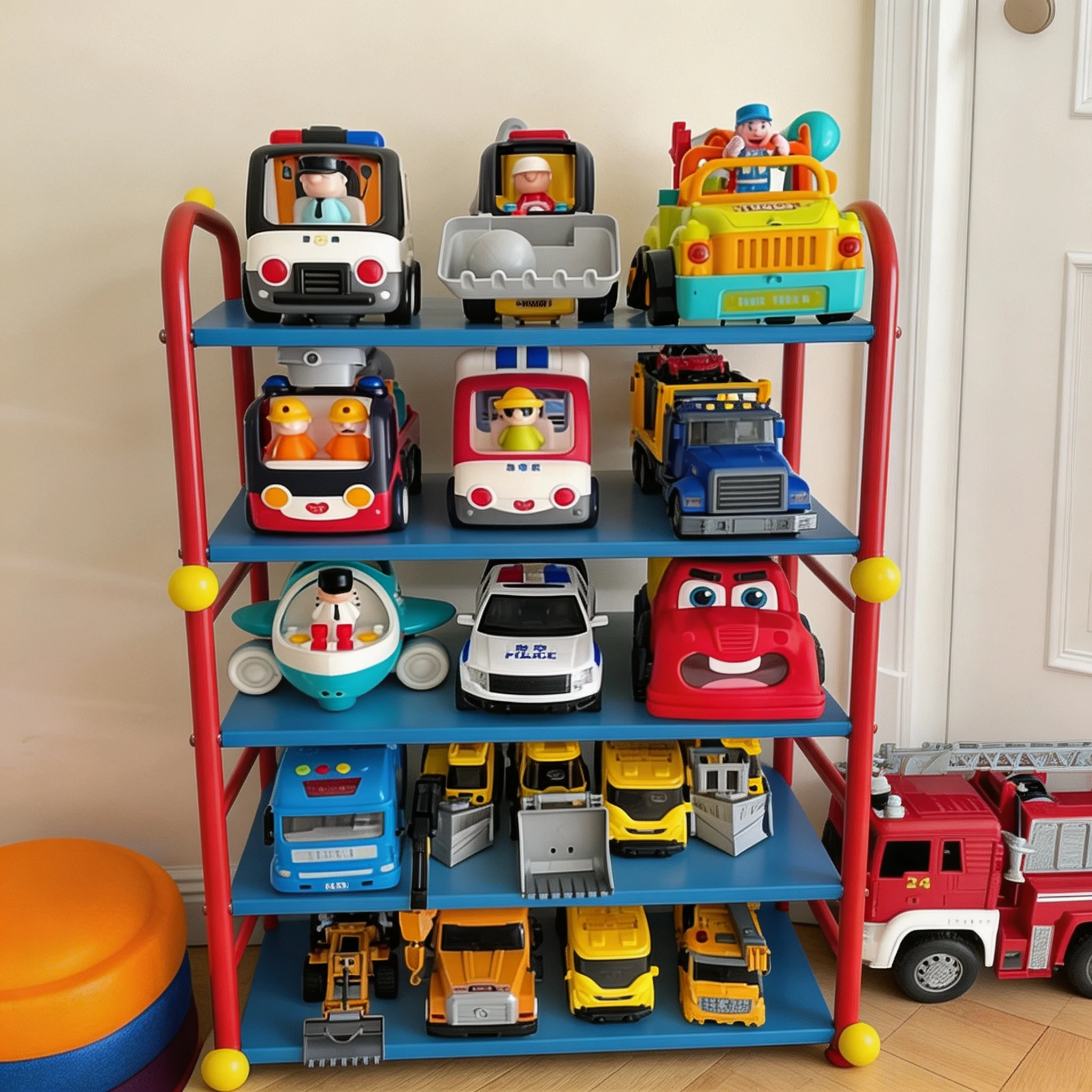 Children's Toy Storage Rack Multi-layer Home Baby Doll Display Shelf Small Model Car Parking Lot Storage Organizer