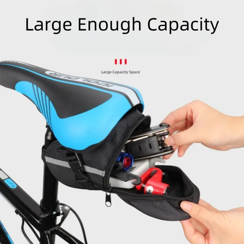 

Bicycle Phone Bag Rear Seat Cushion Bag Mountain Bike Saddle Rear Pocket With Water Resistant Function Riding Equipment Tool