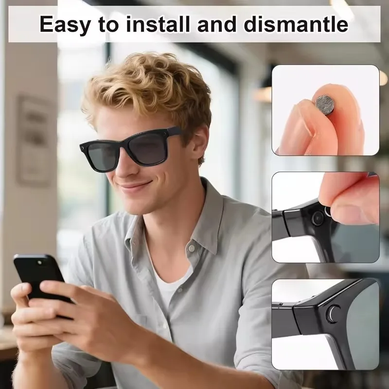 Low-Tack LED Light Blocking Sticker Restickable Silicone Glasses Side Shields Baffle for Ray Ban Meta Wayfarer/Skyler/Headline