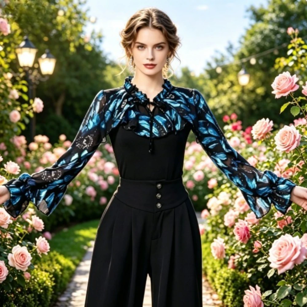 

Fashion Long Sleeve Dance Top for Women, Summer Latin Modern Ballroom Dance Costume for Daily Practice & Dance Competition