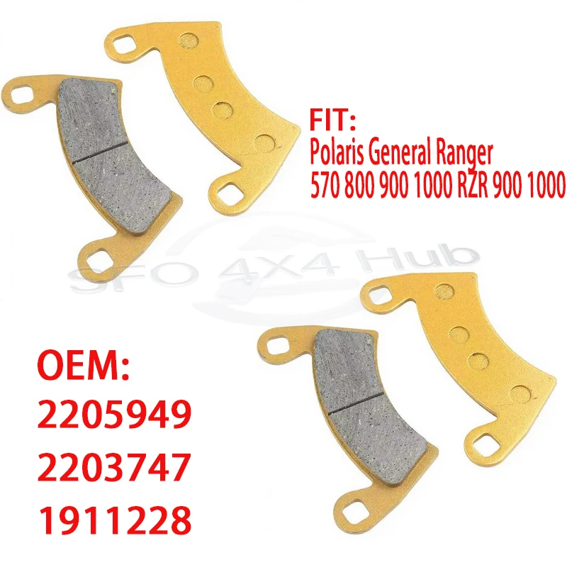 2 Pairs brake pads Fits for Polaris General Ranger Crew 570 700 800 900 1000 RZR 900 1000 XP4 OEM Part 2205949 2203747 1911228