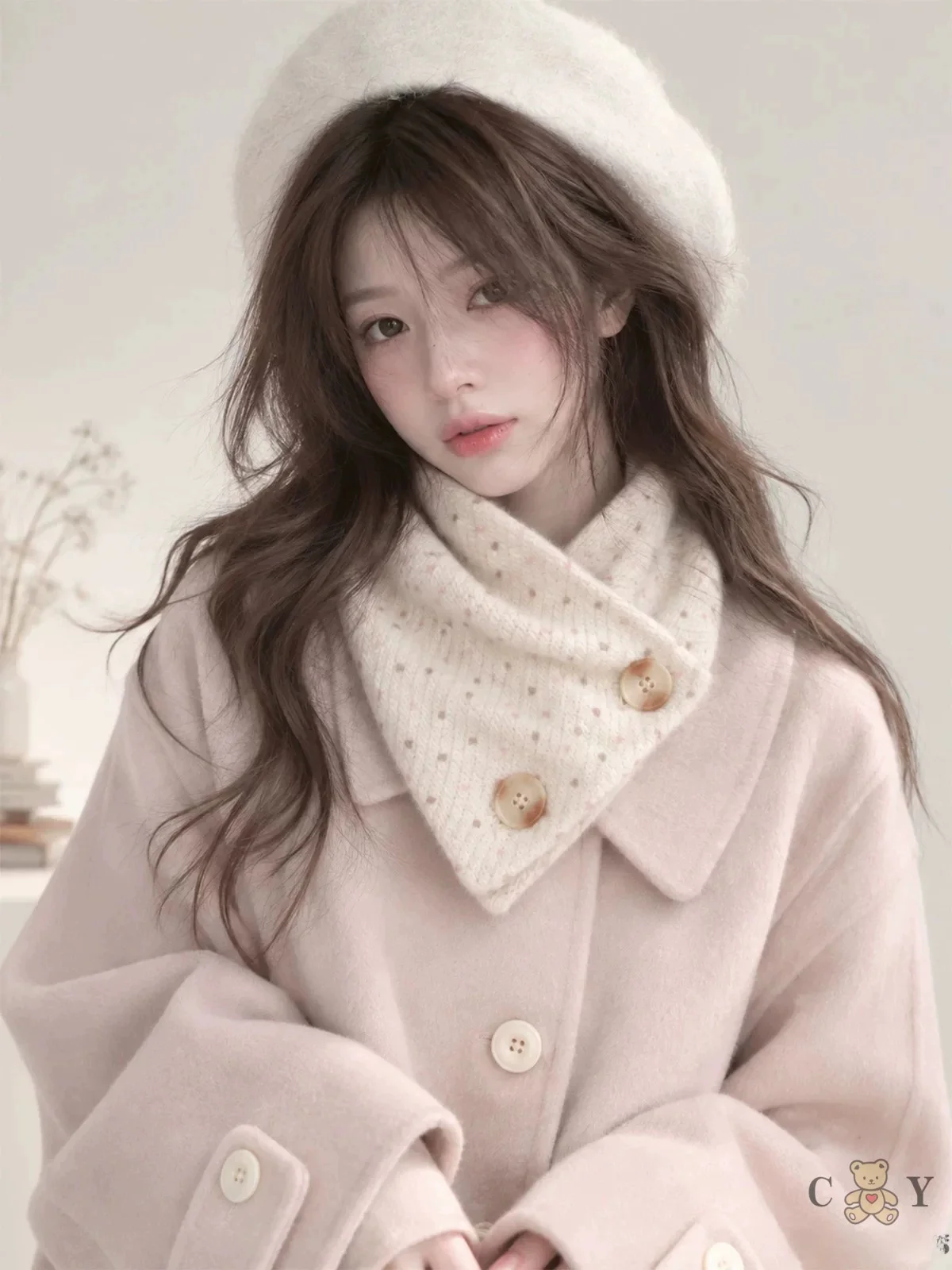 Echarpe-tricotee-epaisse-pour-femme-vetement-d'exterieur-automne-hiver-polyvalente-resistante-au-froid-avec-boutons-decoratifs-echarpe-de-protection-du-cou