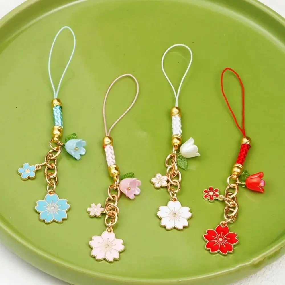 Милый цветок для чехла для мобильного телефона, брелок для телефона, цепочка для телефона