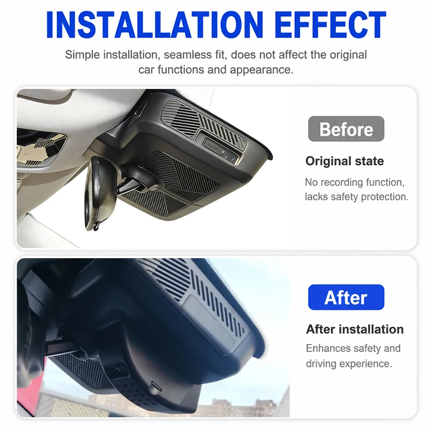 Caméra embarquée WiFi HD 4K Plug and Play pour Chery Explore 06 2024-2026 et Chery Jaecoo J7 2024-2026, enregistreur vidéo, dashcam