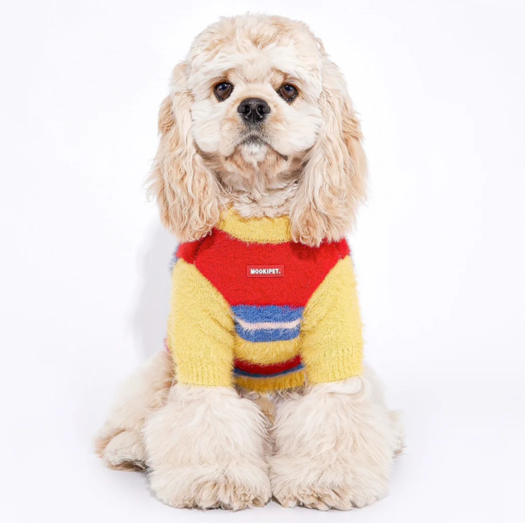 

Dog Stripe Sweater Pet Clothes Autumn/Winter Bottom Sweater Schnauzer Bears Malzis Sisch Small Dog Cat Sweater Puppy Clothes