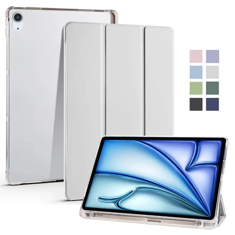 

Чехол для iPad Air 11 M2 2024 с держателем для карандашей из искусственной кожи, мягкая складная подставка, чехол 11 дюймов для Funda iPad Air M3, чехол Coque 2025