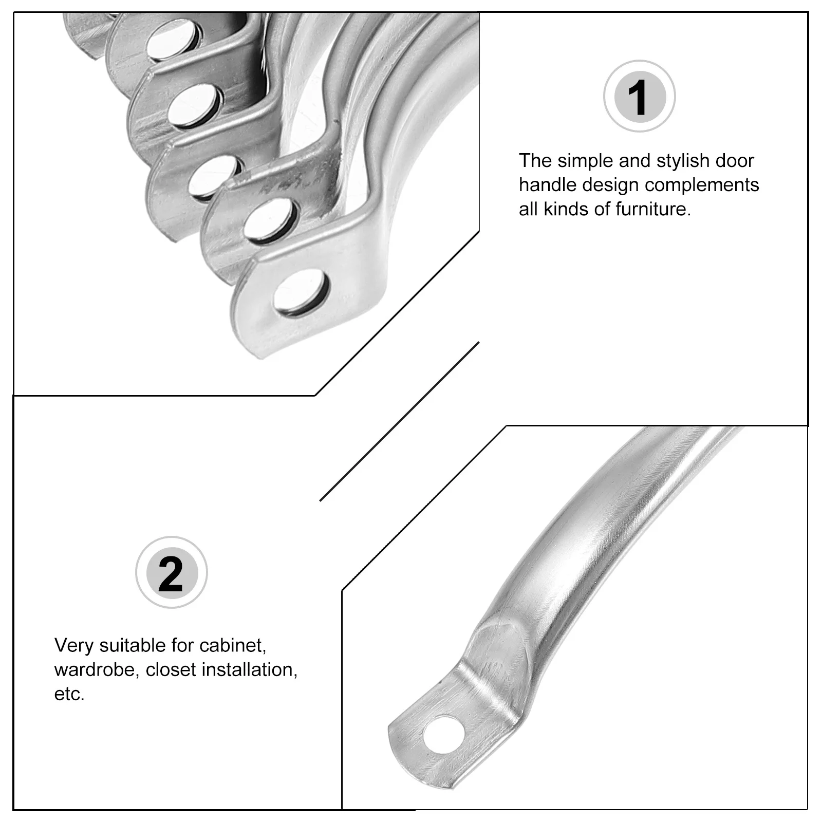 

20Pcs Solid Stainless Steel Cabinet Knobs Excellent Strength Seamless Design Kitchen Drawer and Cutting Board Fixtures Hole