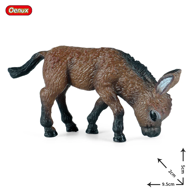 Oenux floresta animais selvagens burro figura de ação modelo cena fazenda decoração estatuetas coleção educação brinquedo para crianças presente