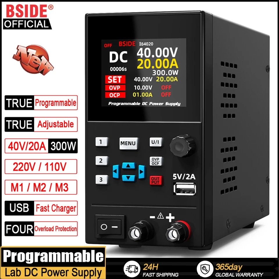 BSIDE Programmierbares DC-Netzgerät 30V 10A – 23 Produktbild-Vorschau 2