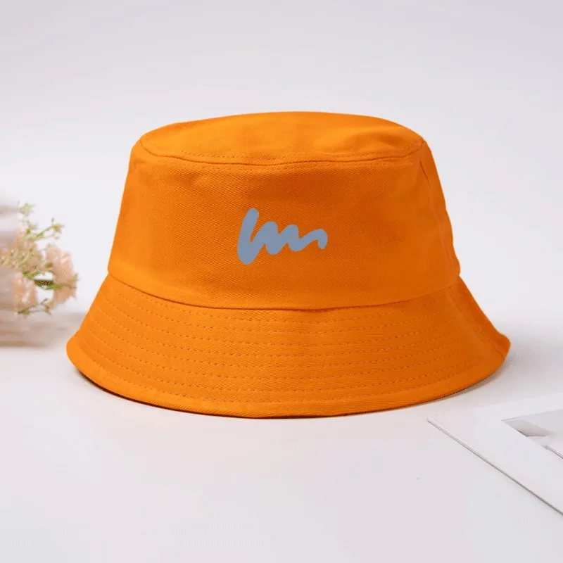 Cotton Blue Wave Line Print Bucket Hat Summer Fisherman Cap Nautical Seaside Sun Hat Outdoor Beach Cap for Men Women Breathable