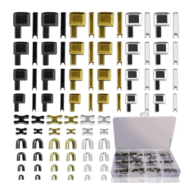 

ABWZ-144PCS Zipper Repair Kit 4 Sizes ( 3, 5, 8, 10), Insertion Pins, 3-Color Zipper Stops & Retainer Box,