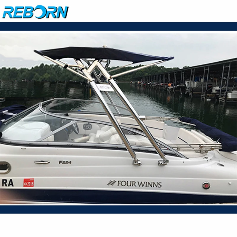 

Reborn Launch Boat Wakeboard Tower Plus Pro3 Foldable Tower Bimini Top