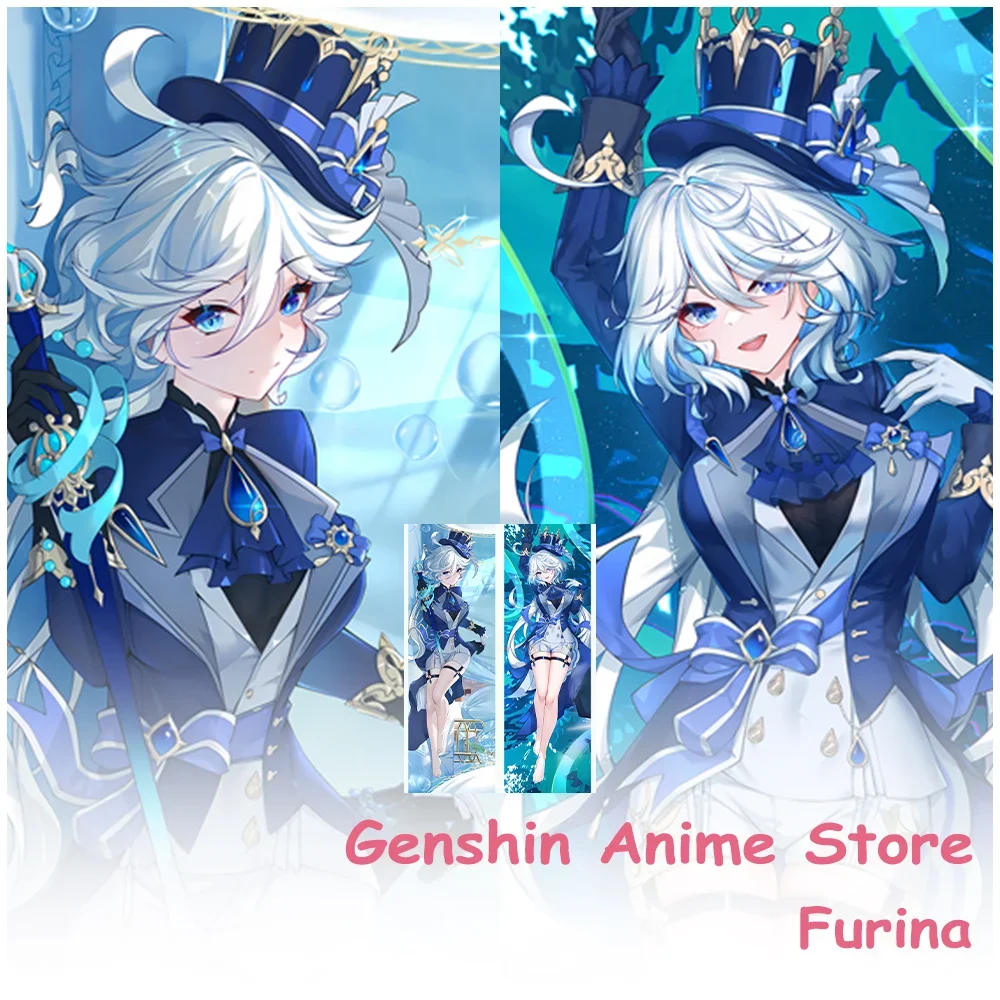 Cartoon Genshin Impact Furina Body Dakimakura Cover Double-Sided Printed Anime Pillowcase Cosplay Props Otaku Cushion Covers