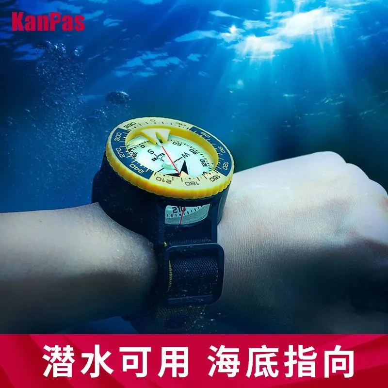 Ocean Diving Compass for Snorkeling at 60m Depth Tilted 15 Degrees Night Light Navigation Tool for Underwater Exploration