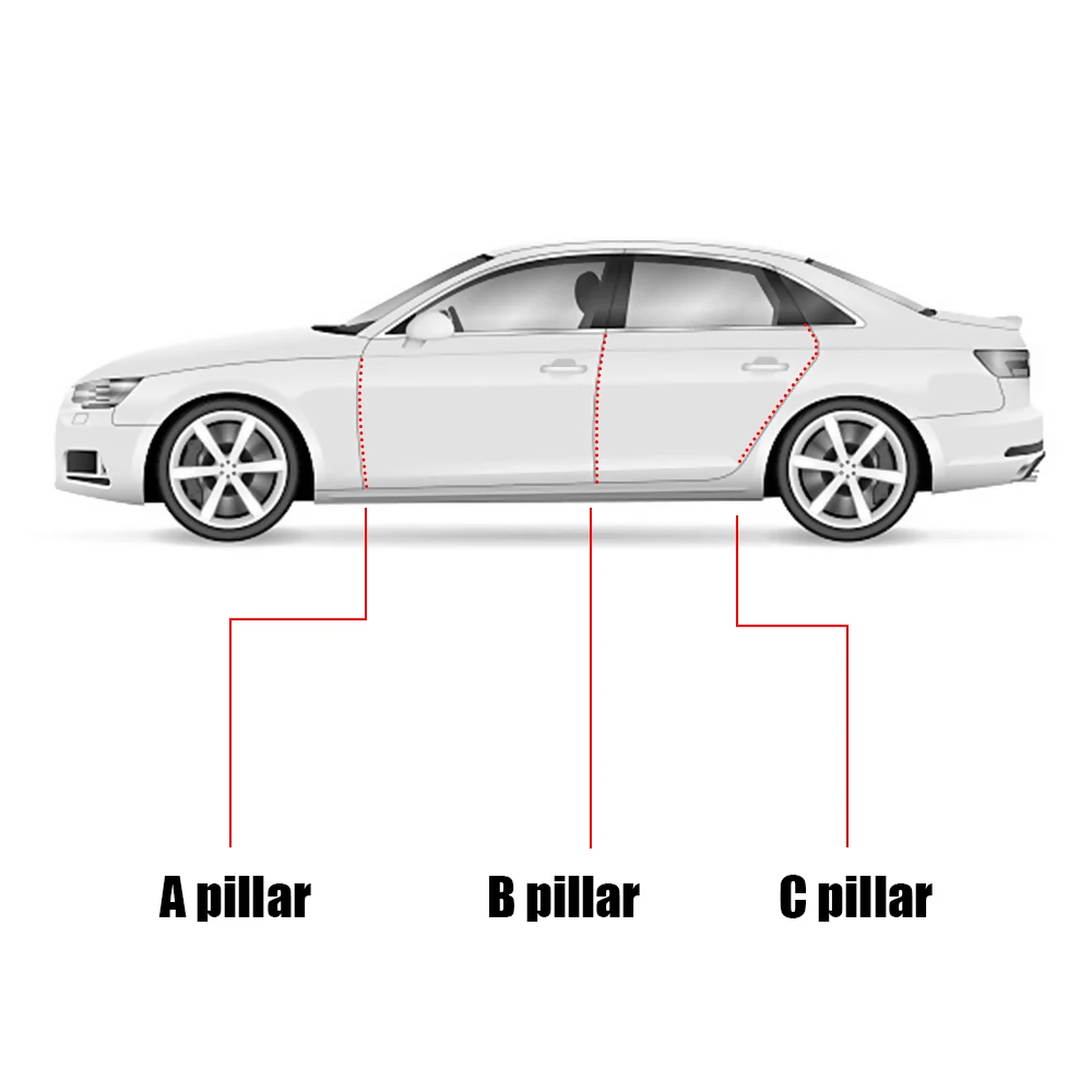 Car Door Edge Weatherstrip 2Pcs Car Seal Strips B Pillar Noise Windproof Protection Auto Sealant Accessories EPDM
