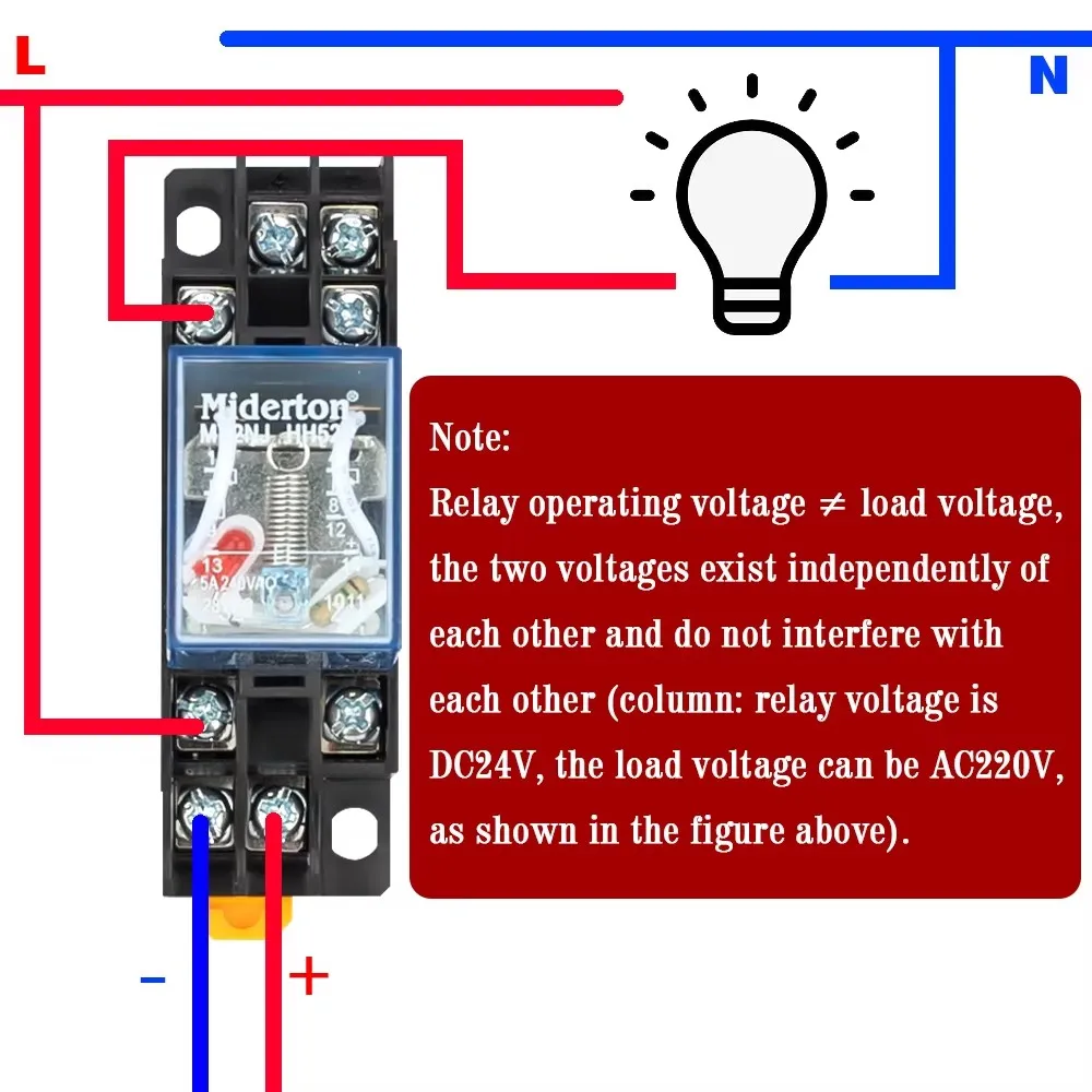 MY2NJ MY3NJ MY4NJ DIN Rail Small Electromagnetic Relay Coil Power Relay DC12V DC24V AC24V AC110V AC220V With Socket Base 2NO 2NC