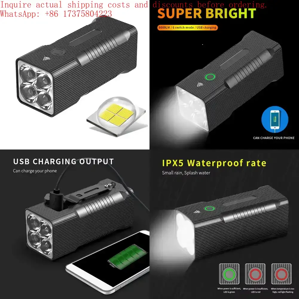 

High Power XHP90 LED 8000LM Searching Torch LED Lantern Built-in Lithium USB Rechargeable Flashlight
