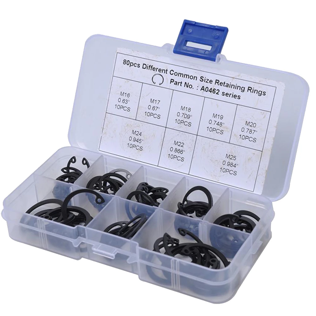 Great Performance 80Pcs Circlip Car Snap Ring Assortment Retaining Rings