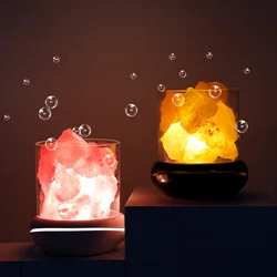 Humidificateur d'air à ultrasons en cristal de sel Himalaya avec lumière LED, diffuseur d'huiles essentielles électrique, diffuseur d'arômes d'aromathérapie