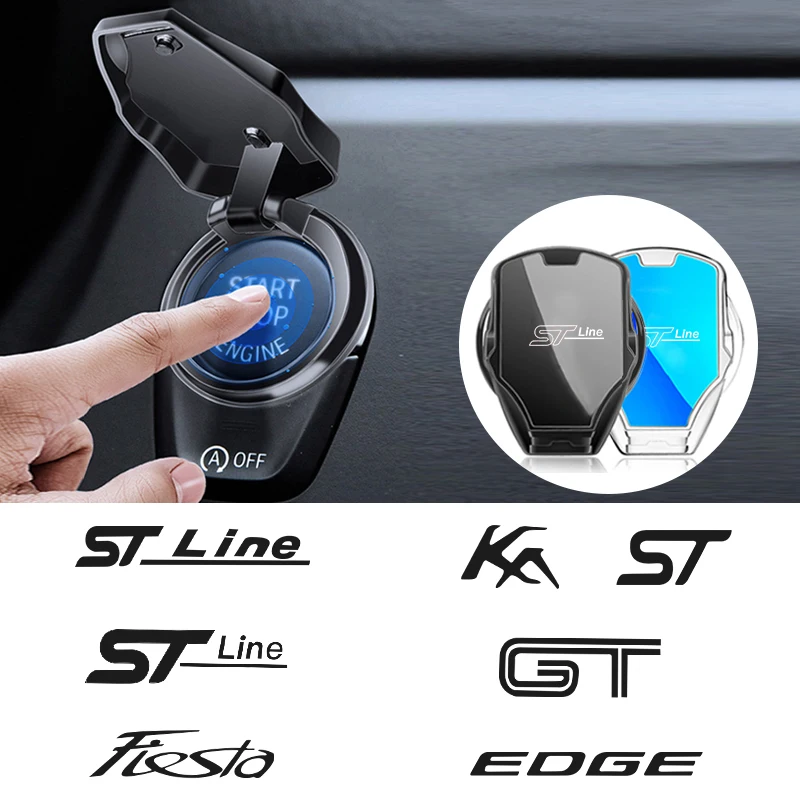 

Car Engine Start Stop Switch Button Cover Ignition Anti-scratch Protection For Ford STLine Edge Fiesta KA ST GT Mondeo MK7 MAX