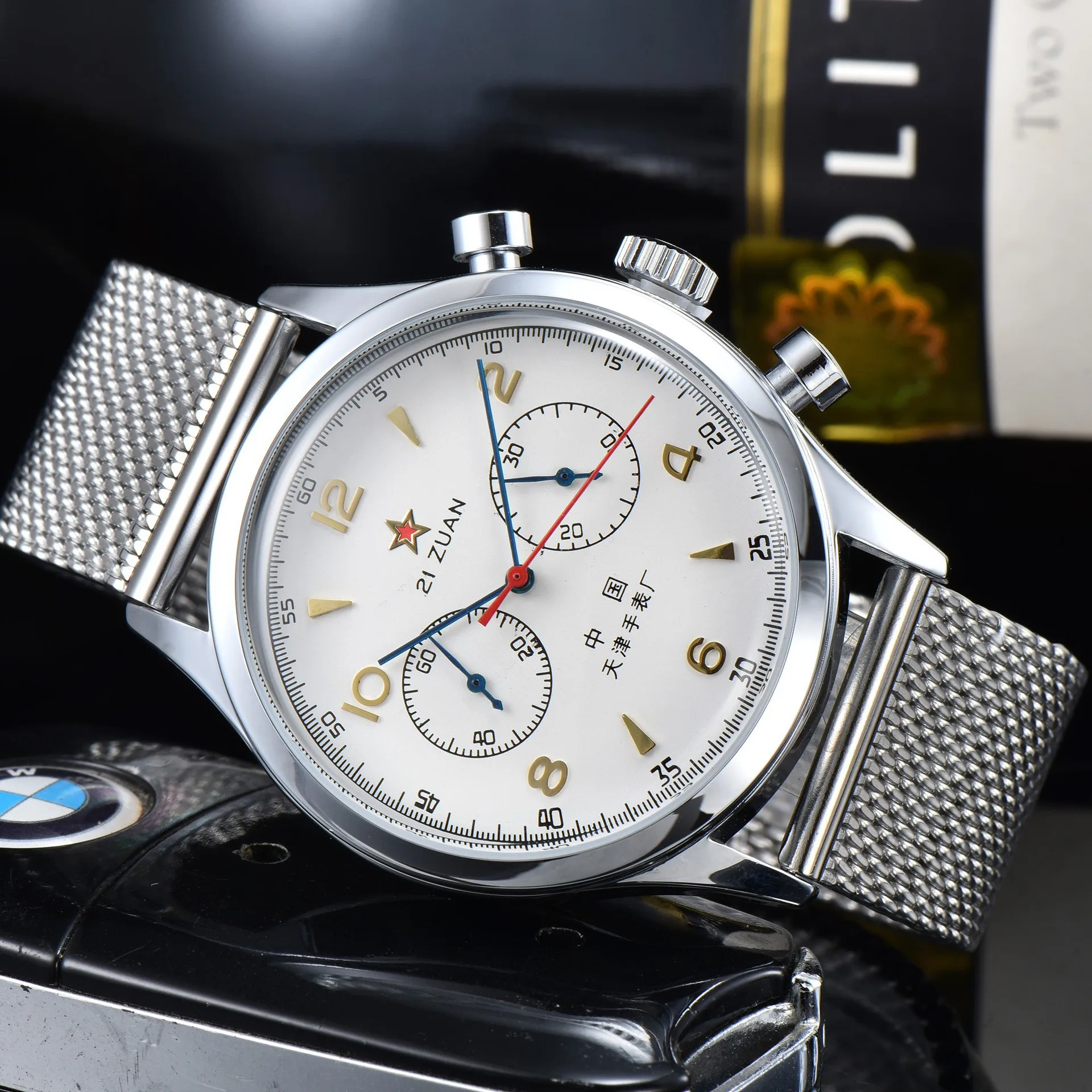 1963 Pilot Man Watch Beat Quarz-Chronograph, Blasenglas, Hommage-Uhren, luxuriöse Business-Vintage-Armbanduhr 2024, neue Uhr