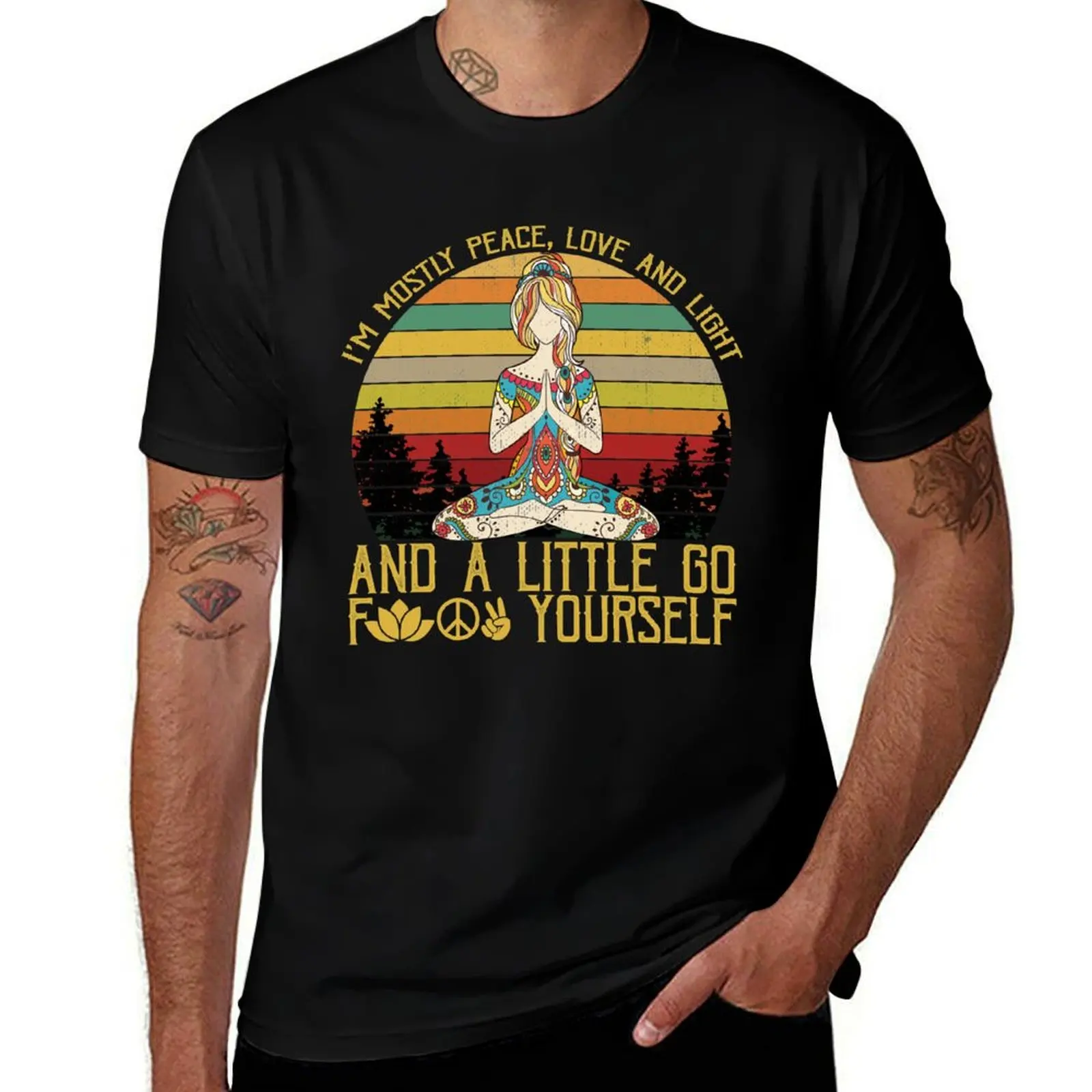 

i'm mostly peace, love and light and a little go f yourself shirt, hippie shirt, yoga shirt T-Shirt t shirt man designer T-Shirt