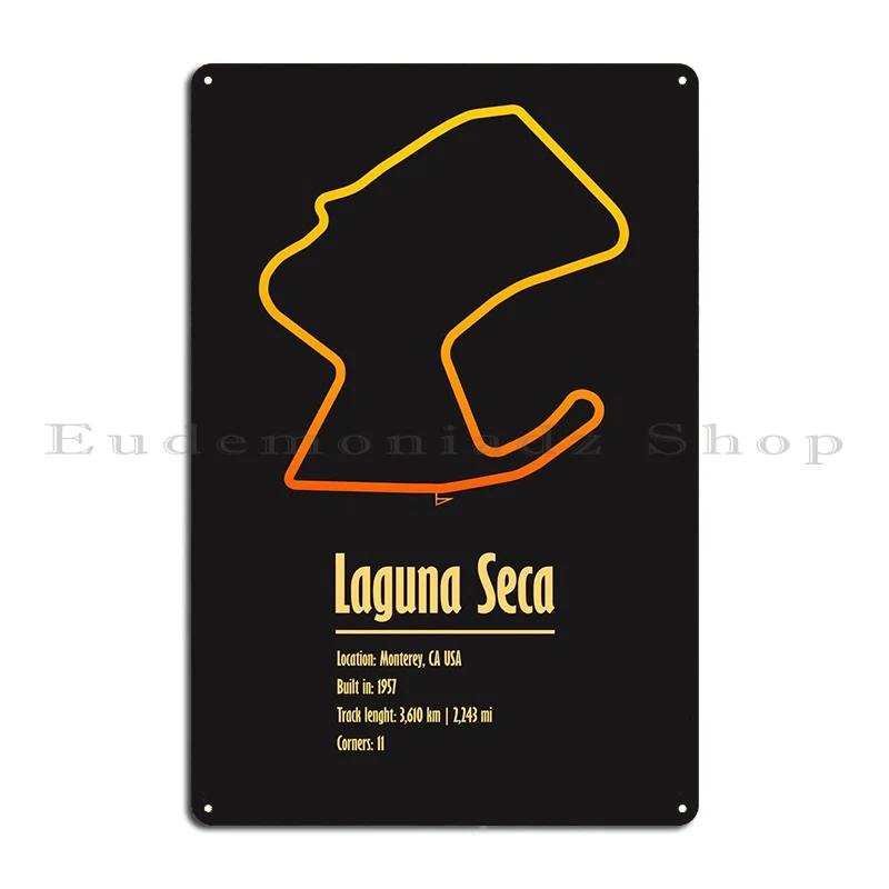 Laguna Seca Metal Sign Design Create Wall Decor Personalized Club Tin Sign Poster