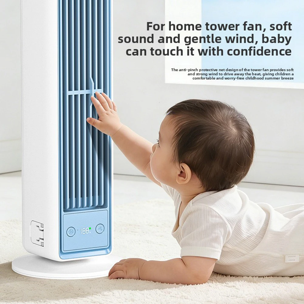 Mini-Klimaanlage, leiser oszillierender Stand-/Liegeturm-Ventilator, blattloser Boden-Schreibtischventilator, leistungsstarker Luftkühler für Schlafzimmer und Zuhause – Detail 2