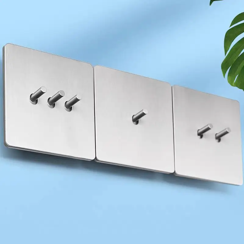 

Retro Eu Metal Panel Wall Toggle Light Switch Socket, Silver Gray Brushed Stainless Steel German Socket with USB Phone Charging