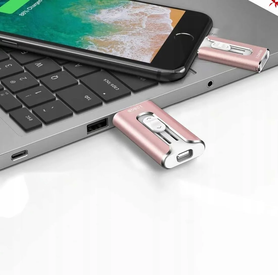 Hochgeschwindigkeits-USB-3.0-Flash-Laufwerk, 128 GB Speicherstick für iPhone, Geräte mit Typ-C-Anschluss, Android und PC, externes Laufwerk, Speicherstick für Fotos, schneller Versand. – Detail 4