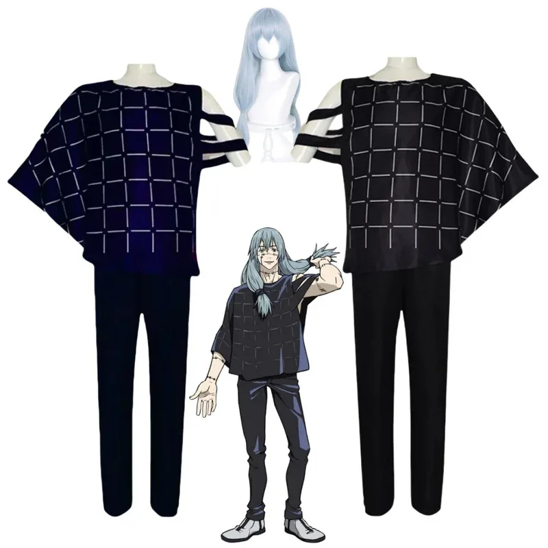 NewMahito Cosplay Anime jjk Costumi Parrucca Top Pantaloni Vestito Costume di Halloween Uomini Festa di Carnevale Mahito Set per Comic Con2025