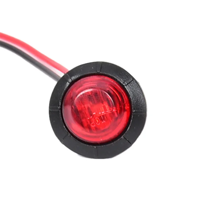 10 قطعة مؤشرات LED 12 فولت/24 فولت مقطورة مستديرة الجانب ماركر ضوء أصفر أبيض أحمر لشاحنة أضواء التخليص شاحنة بدوره مصابيح إشارة