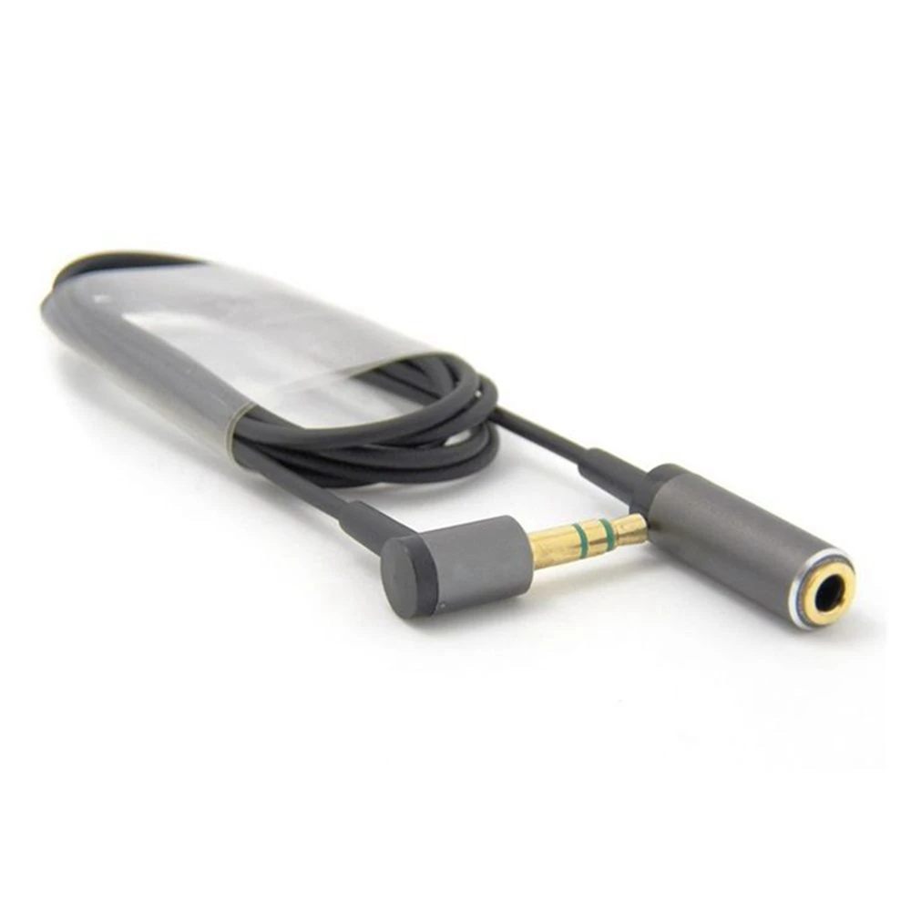 1Pcs 1M 3.5mm 3 Pole Stereo 90° Rectangular Female to 3.5mm 3 Pole Male Audio Plug L Shape Jack Adapter Plug