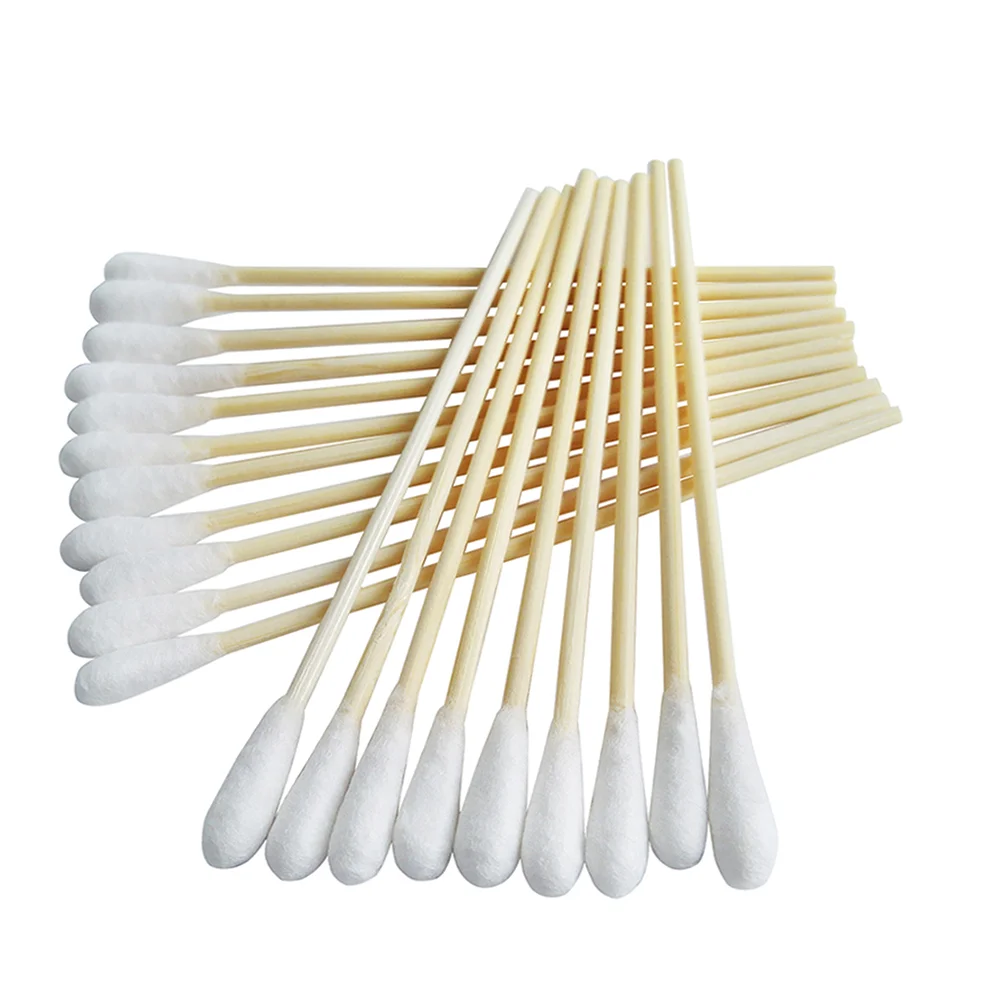 200pcs 6 Inch Swabs Cotton Stick Swab Clean Room Dedicated Wipe Cotton Tipped Applicator Wooden Swab