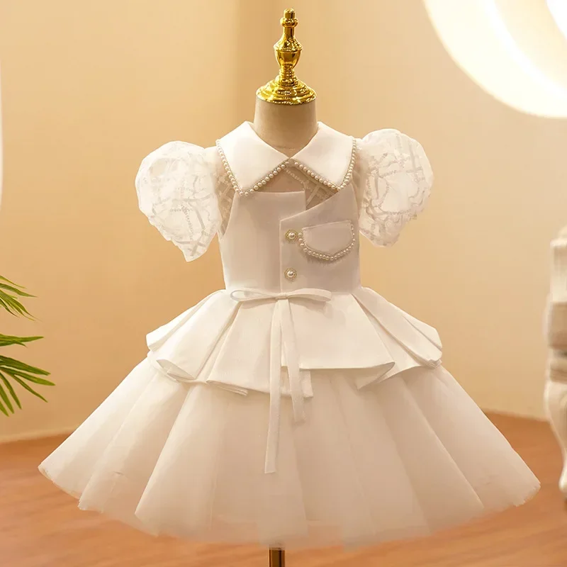 2025 Girls Princess Dress for Baby Gilrs Elegant Wedding Formal Dresses Kids Vintage Ball Gown Children Birthday Party Vestidos